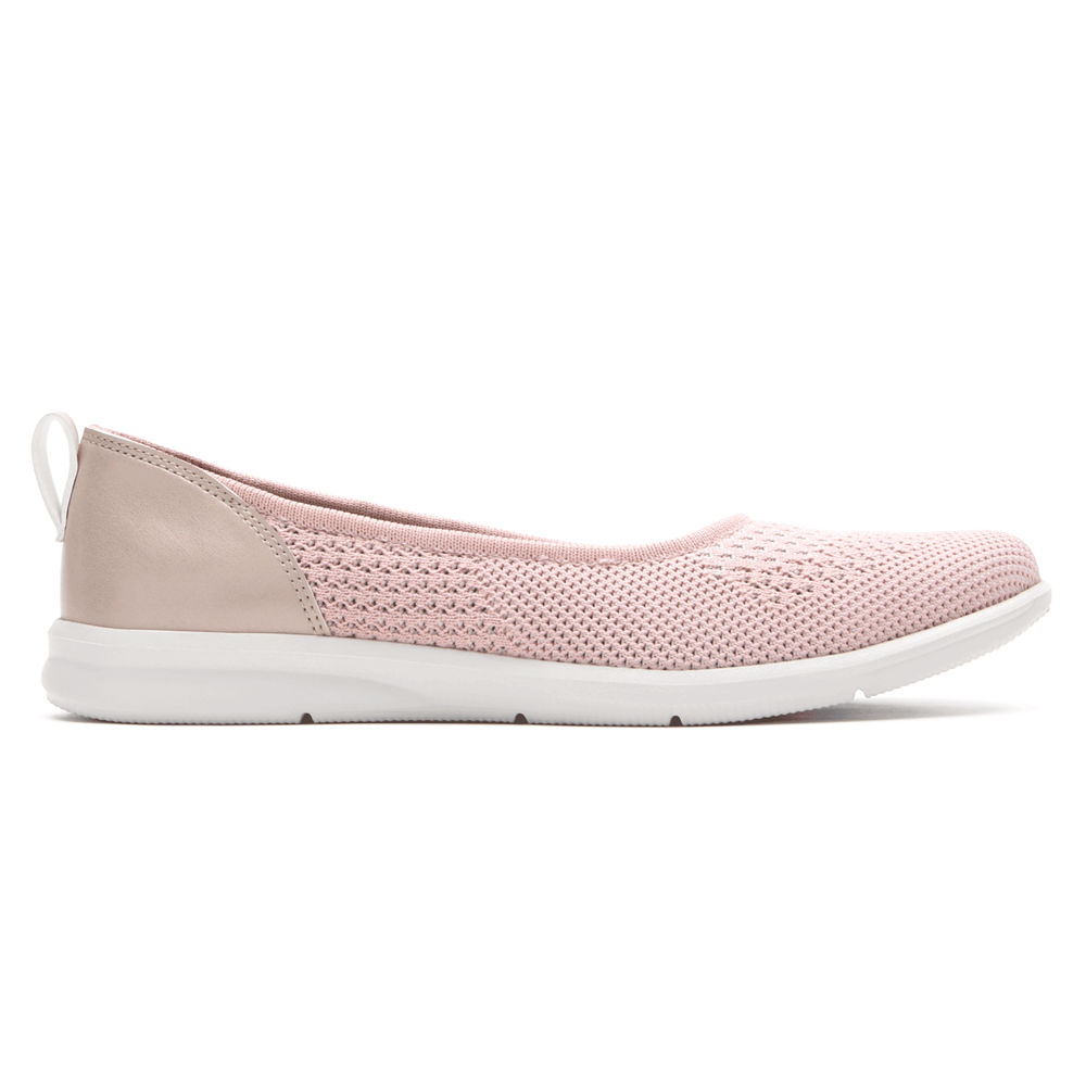 Rockport Womens Ayva Washable Knit Ballet - Slip-On Pink - XHN274836